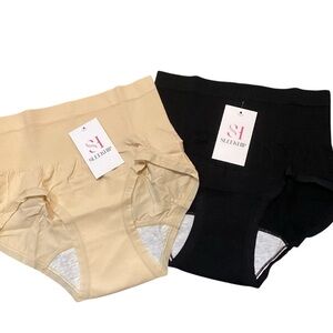 XL/2XL SleekHip Leakproof Tummy-Control Butt Lifting Panties‎ Beige Black NWT